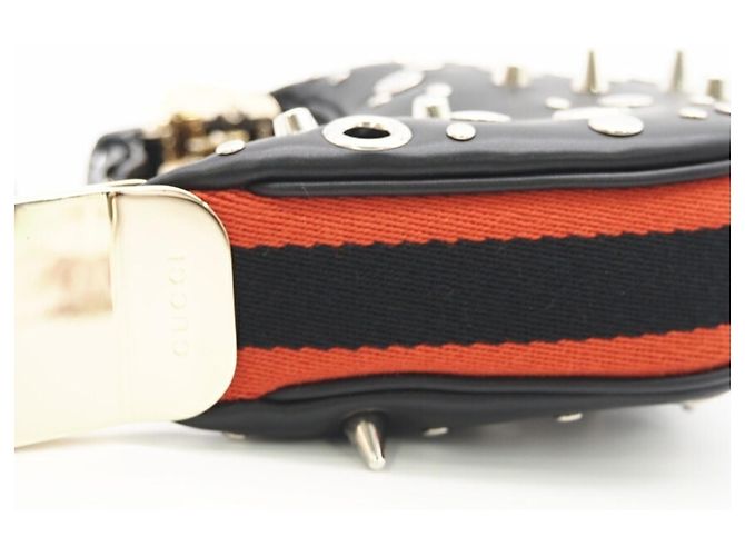 Borsa a spalla mini 2 in 1 in pelle con borchie GUCCI Nero - vista 8