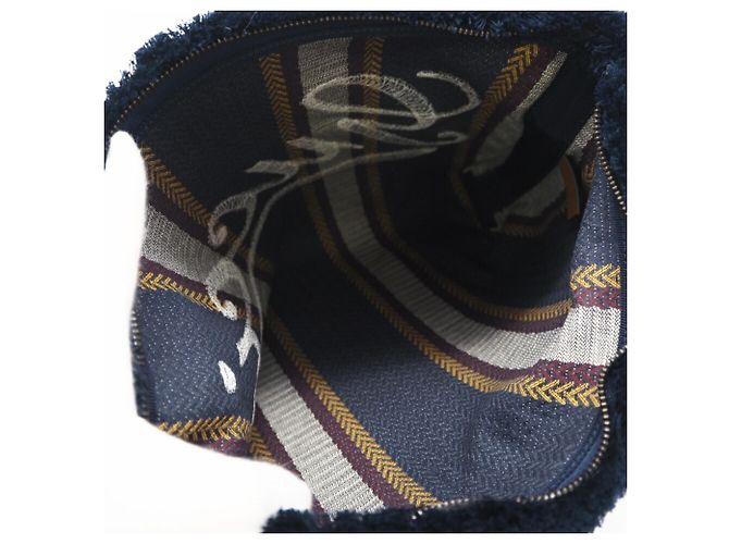 GUCCI Embroidered Canvas Large Pouch Multiple colors Navy blue - view 10