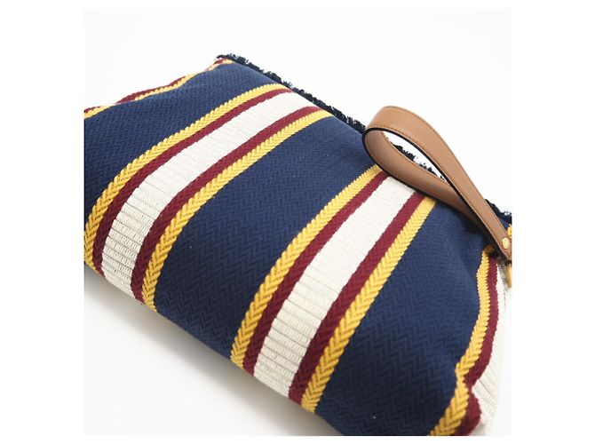 GUCCI Embroidered Canvas Large Pouch Multiple colors Navy blue - view 4