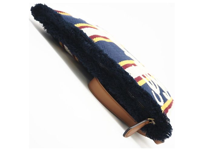 GUCCI Embroidered Canvas Large Pouch Multiple colors Navy blue - view 9