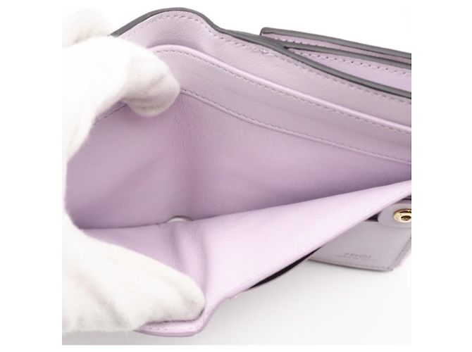 Billetera compacta Selleria de cuero Peekaboo de Fendi Rosa - vista 10