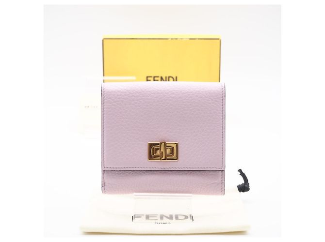 Billetera compacta Selleria de cuero Peekaboo de Fendi Rosa - vista 2