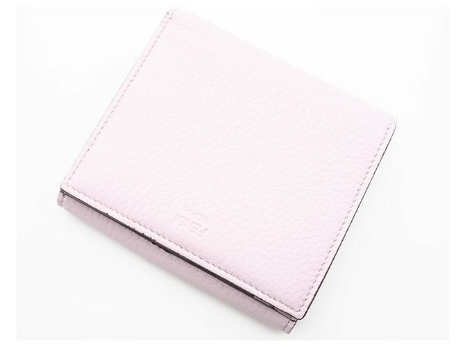 Billetera compacta Selleria de cuero Peekaboo de Fendi Rosa - vista 4