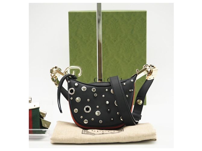 Borsa a spalla mini 2 in 1 in pelle con borchie Gucci Nero - vista 2