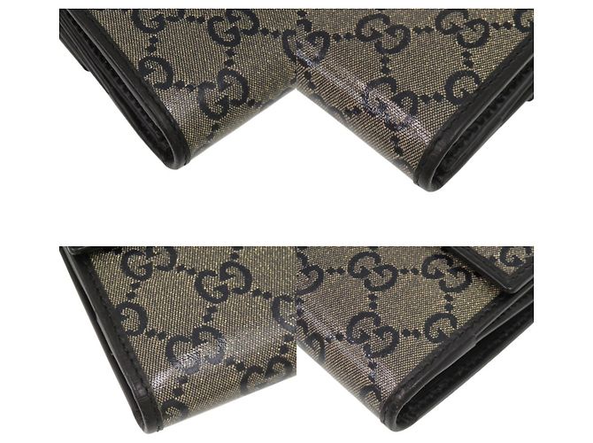Cartera Continental Gucci Negro Dorado - vista 4