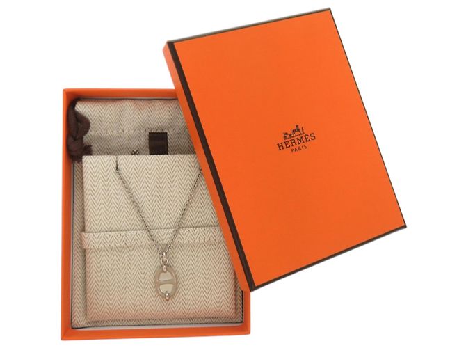 Collier Pendentif Hermès Mini Maillon PM Argenté - vue 2