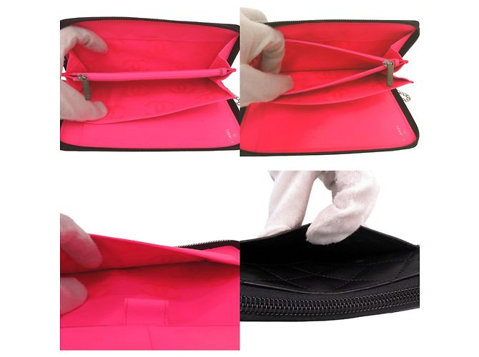 Billetera bi-fold Chanel Cambon Line Negro Rosa - vista 7