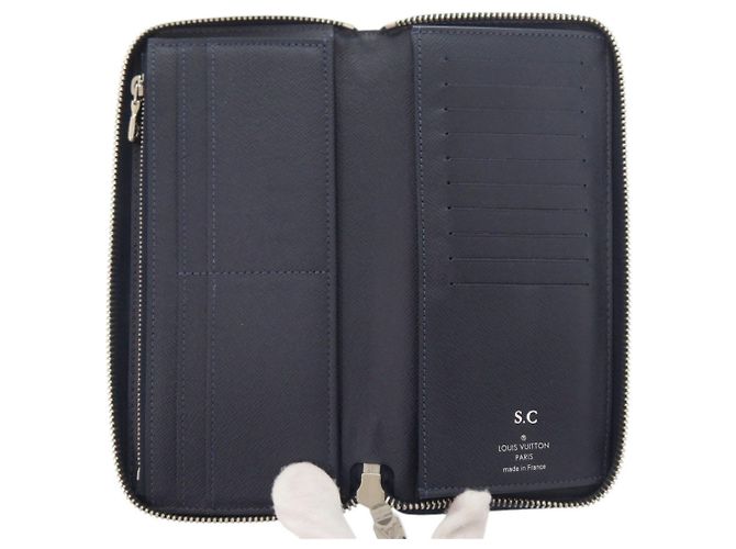 Louis Vuitton Navy Taiga Leather Long Wallet Navy blue - view 5