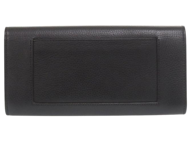 Céline Celine Large Flap Multi-Function Leather Long Wallet Black Yellow - view 2