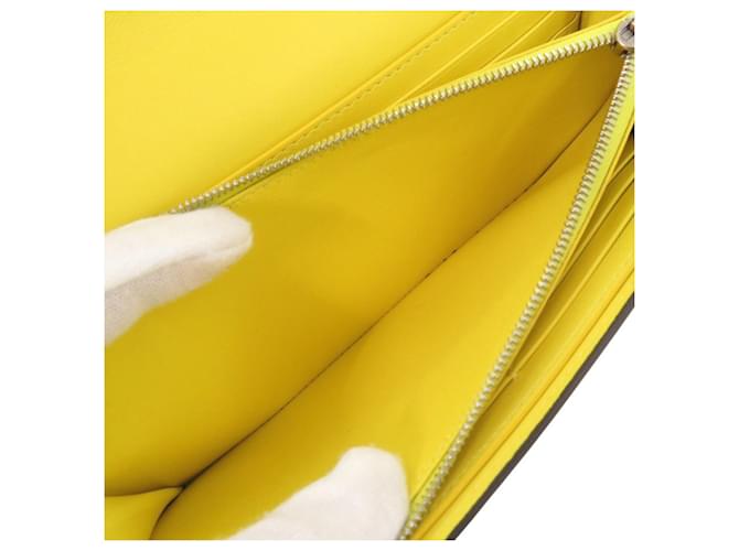 Céline Celine Large Flap Multi-Function Leather Long Wallet Black Yellow - view 6