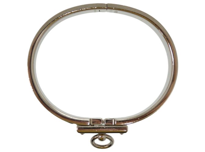 Bracciale in metallo smaltato Click Aneau di Hermès Nero Argento - vista 3