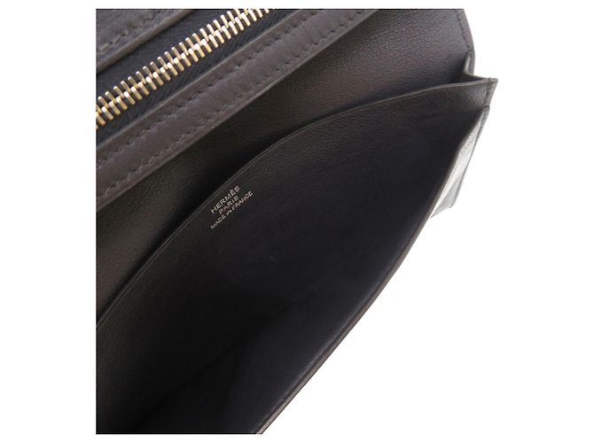 Hermès Citizen Twill Seidenlangbörse Blau Marineblau - Ansicht 10