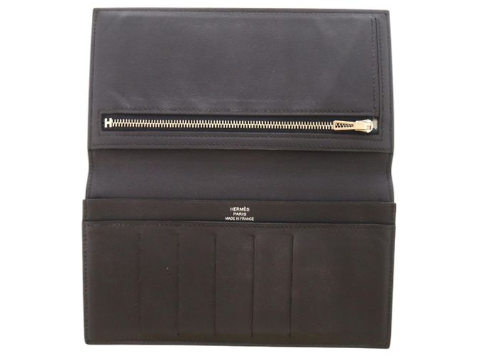 Hermès Citizen Twill Seidenlangbörse Blau Marineblau - Ansicht 4