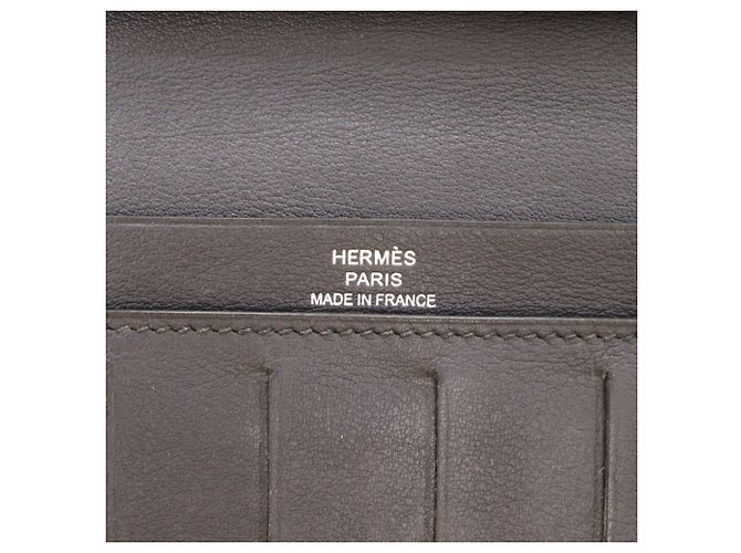 Hermès Citizen Twill Seidenlangbörse Blau Marineblau - Ansicht 7