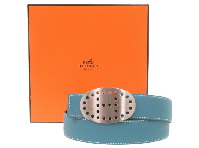 Cintura Hermès Evelyne Blu Jeans Argento - vista 2