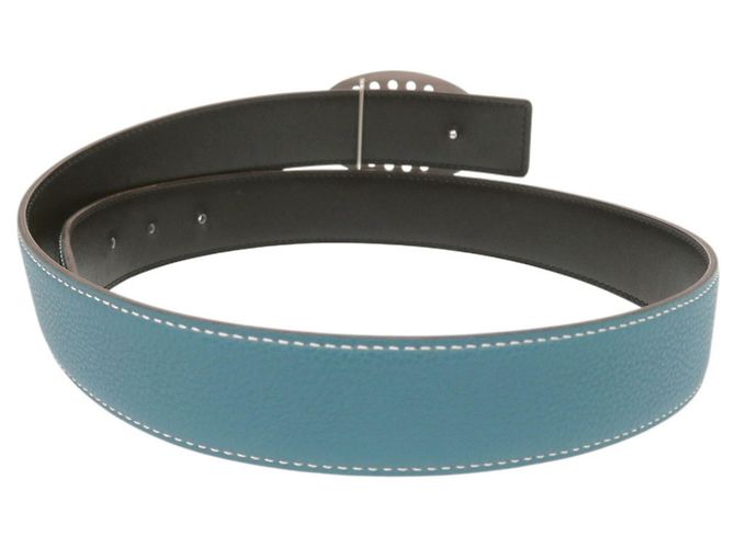 Cintura Hermès Evelyne Blu Jeans Argento - vista 3