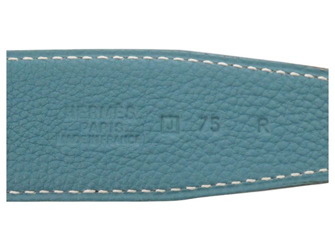 Cintura Hermès Evelyne Blu Jeans Argento - vista 8