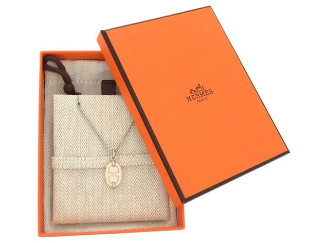 Collar Hermès Mini Maillon PM Plata Crudo - vista 2