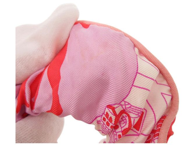 Hermès Claudia Seiden-Haargummi in Multicolor Pink Mehrfarben - Ansicht 7