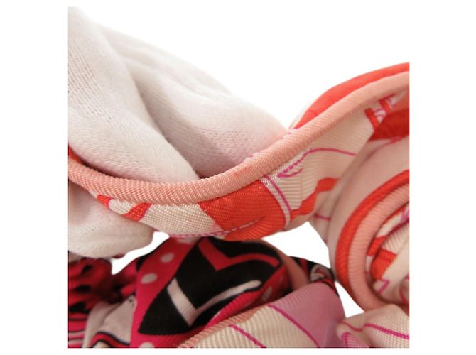 Hermès Claudia Seiden-Haargummi in Multicolor Pink Mehrfarben - Ansicht 8