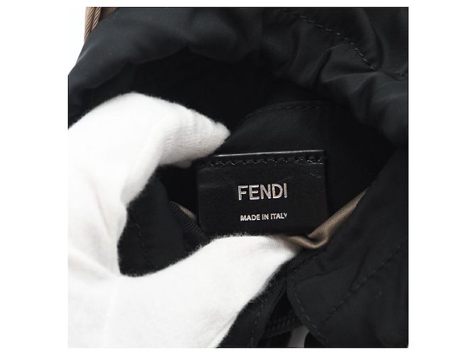 Borsa a Spalla in Nylon Fendi Zucca Fendines Beige - vista 11