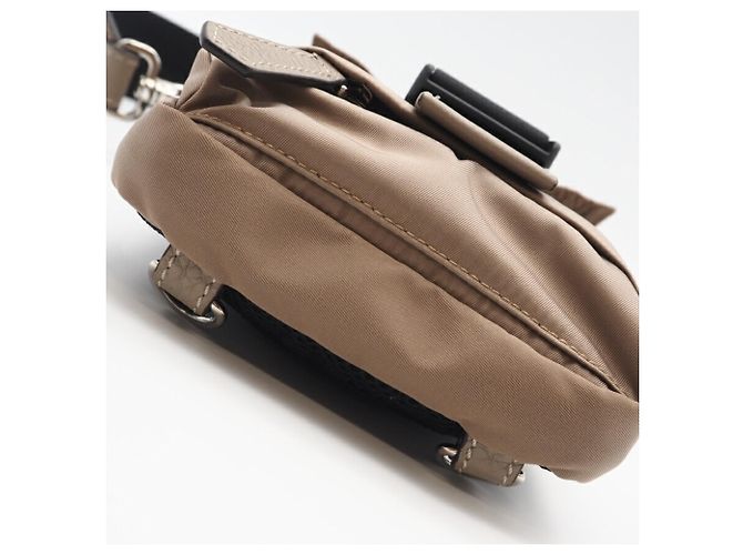 Borsa a Spalla in Nylon Fendi Zucca Fendines Beige - vista 7