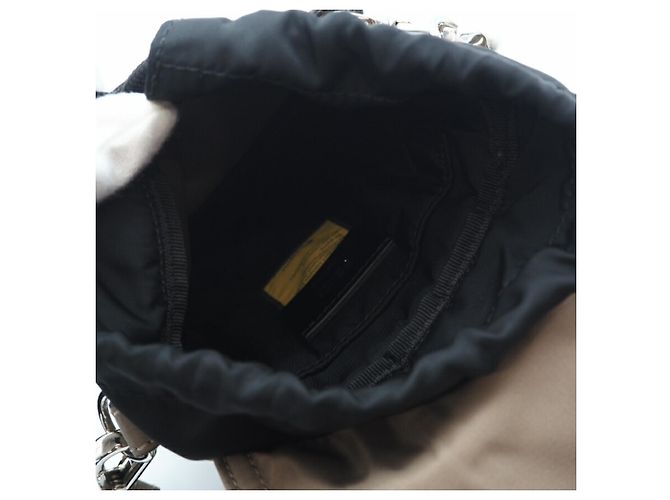 Borsa a Spalla in Nylon Fendi Zucca Fendines Beige - vista 9
