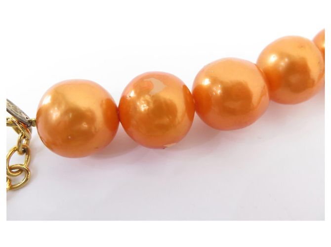 CHANEL BAROCKE PERLEN-HALSKETTE 1986 Orange - Ansicht 10