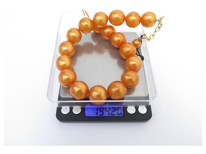 CHANEL BAROCKE PERLEN-HALSKETTE 1986 Orange - Ansicht 7