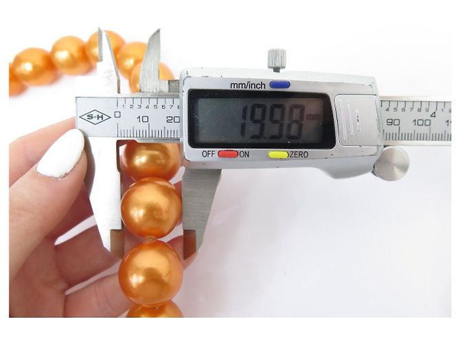 CHANEL BAROCKE PERLEN-HALSKETTE 1986 Orange - Ansicht 8