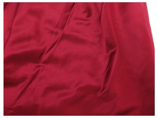 VESTIDO SIN MANGAS CHANEL BOTÓN GRIPOIX P37348 M 40 SEDA ROJA 5900E - vista 12