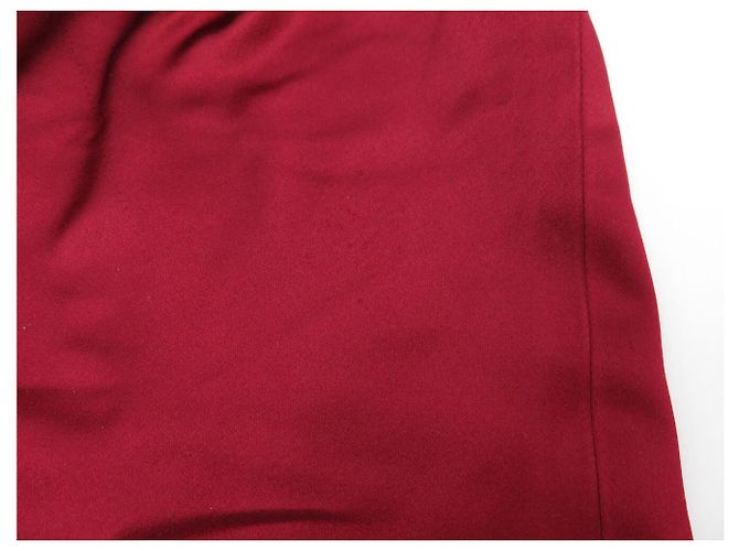 VESTIDO SIN MANGAS CHANEL BOTÓN GRIPOIX P37348 M 40 SEDA ROJA 5900E - vista 13