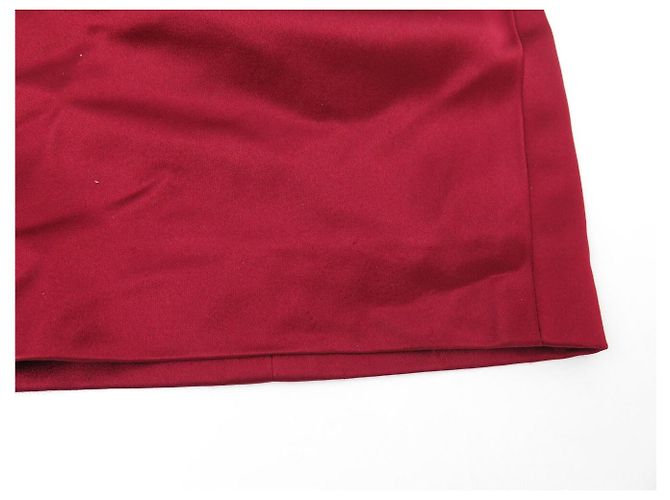 VESTIDO SIN MANGAS CHANEL BOTÓN GRIPOIX P37348 M 40 SEDA ROJA 5900E - vista 14