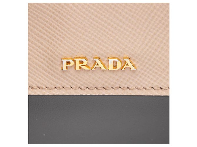 Prada Saffiano Leder Mittelgroße Tote mit Doppelgriffen Grau - Ansicht 10