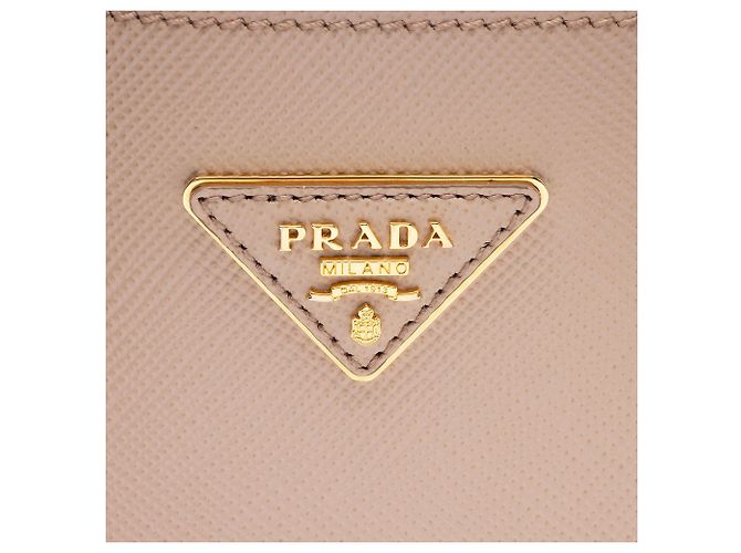 Prada Saffiano Leder Mittelgroße Tote mit Doppelgriffen Grau - Ansicht 8
