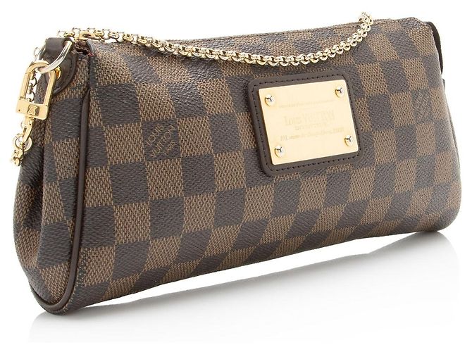 Clutch Eva Damier Ebene Louis Vuitton Castaño - vista 2