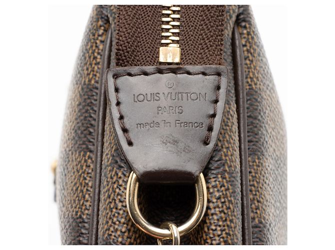 Clutch Eva Damier Ebene Louis Vuitton Castaño - vista 8