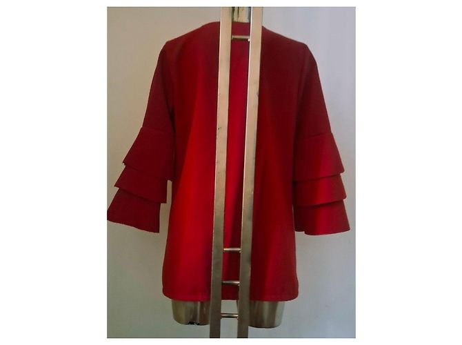 Autre Marque Chaqueta roja con mangas acampanadas - vista 10