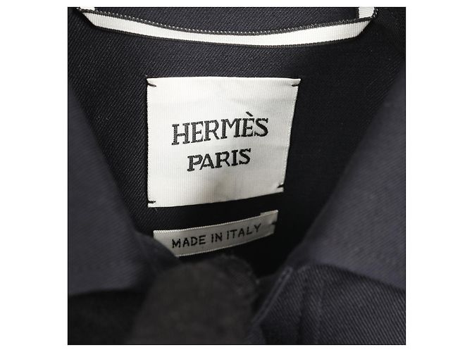 Chaqueta de algodón bordada con smocks de Hermès Azul Azul marino - vista 3