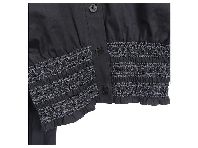 Chaqueta de algodón bordada con smocks de Hermès Azul Azul marino - vista 5