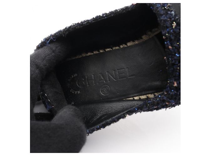 Timeless Stoff-Slipper mit Coco-Logo von Chanel Blau - Ansicht 5