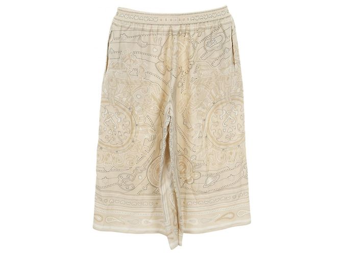 Pantalones de seda Bandana Candy Libris de Hermès Beige - vista 2