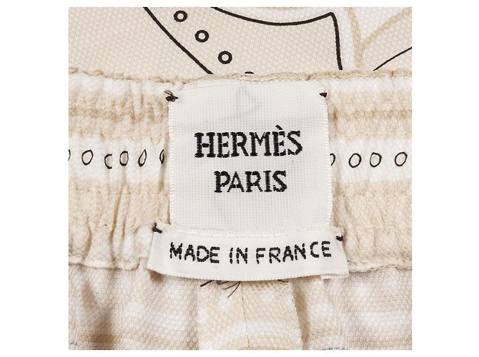 Pantalones de seda Bandana Candy Libris de Hermès Beige - vista 3