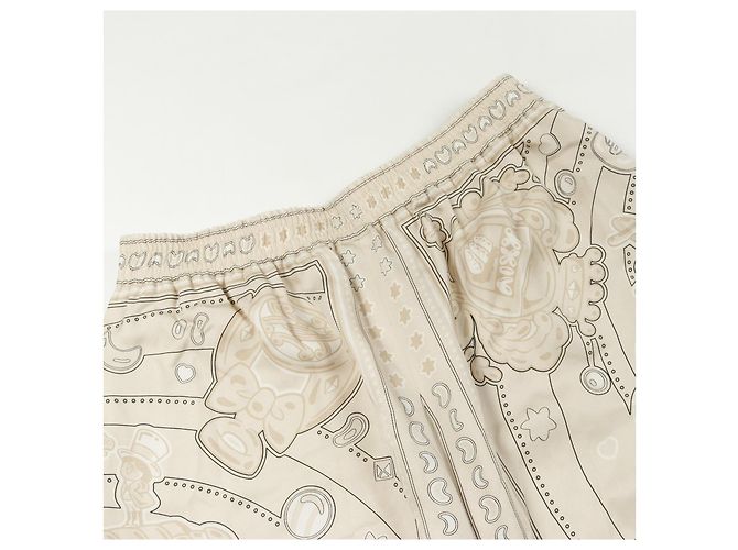 Pantalones de seda Bandana Candy Libris de Hermès Beige - vista 6