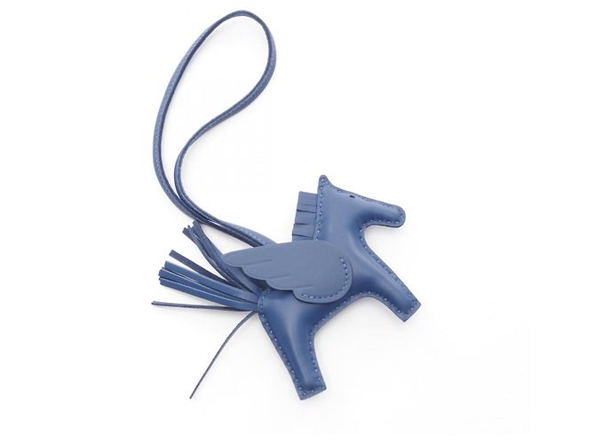 Hermès Rodeo Pegasus Swift Leder Charm Blau - Ansicht 2