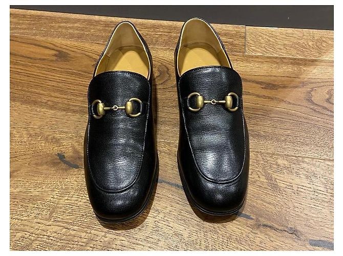 Mocassini in pelle nera Horsebit Gucci Nero - vista 10