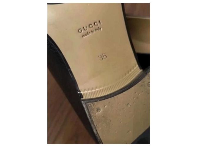 Mocassini in pelle nera Horsebit Gucci Nero - vista 3