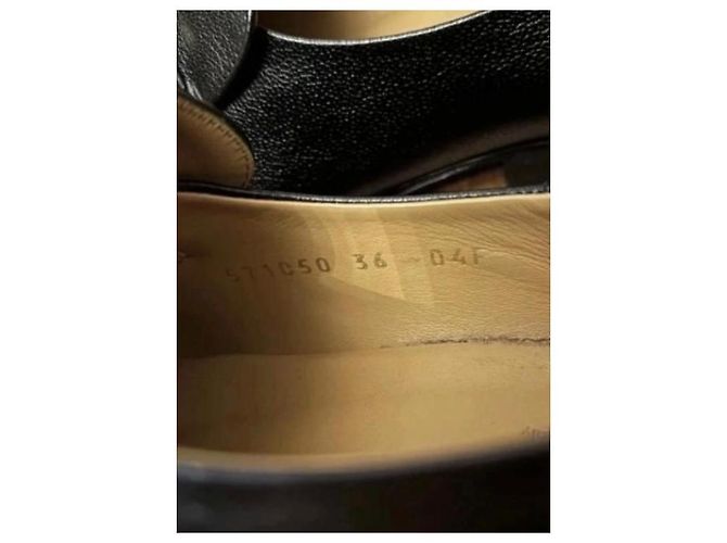 Mocassini in pelle nera Horsebit Gucci Nero - vista 4