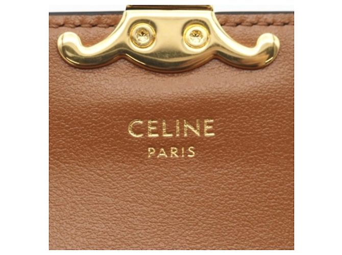 Céline Portacarte in tela Celine Triomphe Marrone - vista 11