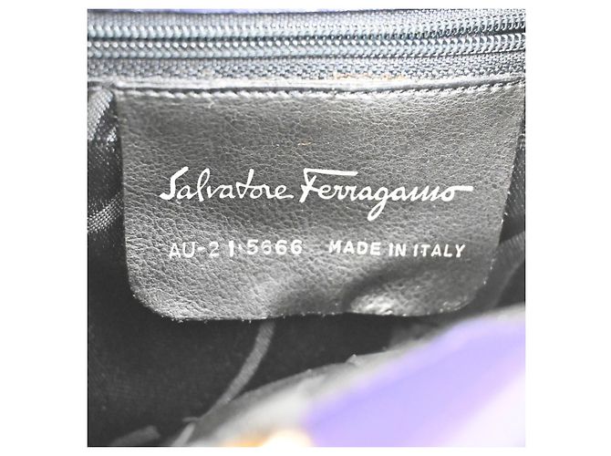 Salvatore Ferragamo Vara Chain Canvas Porpora - vista 6